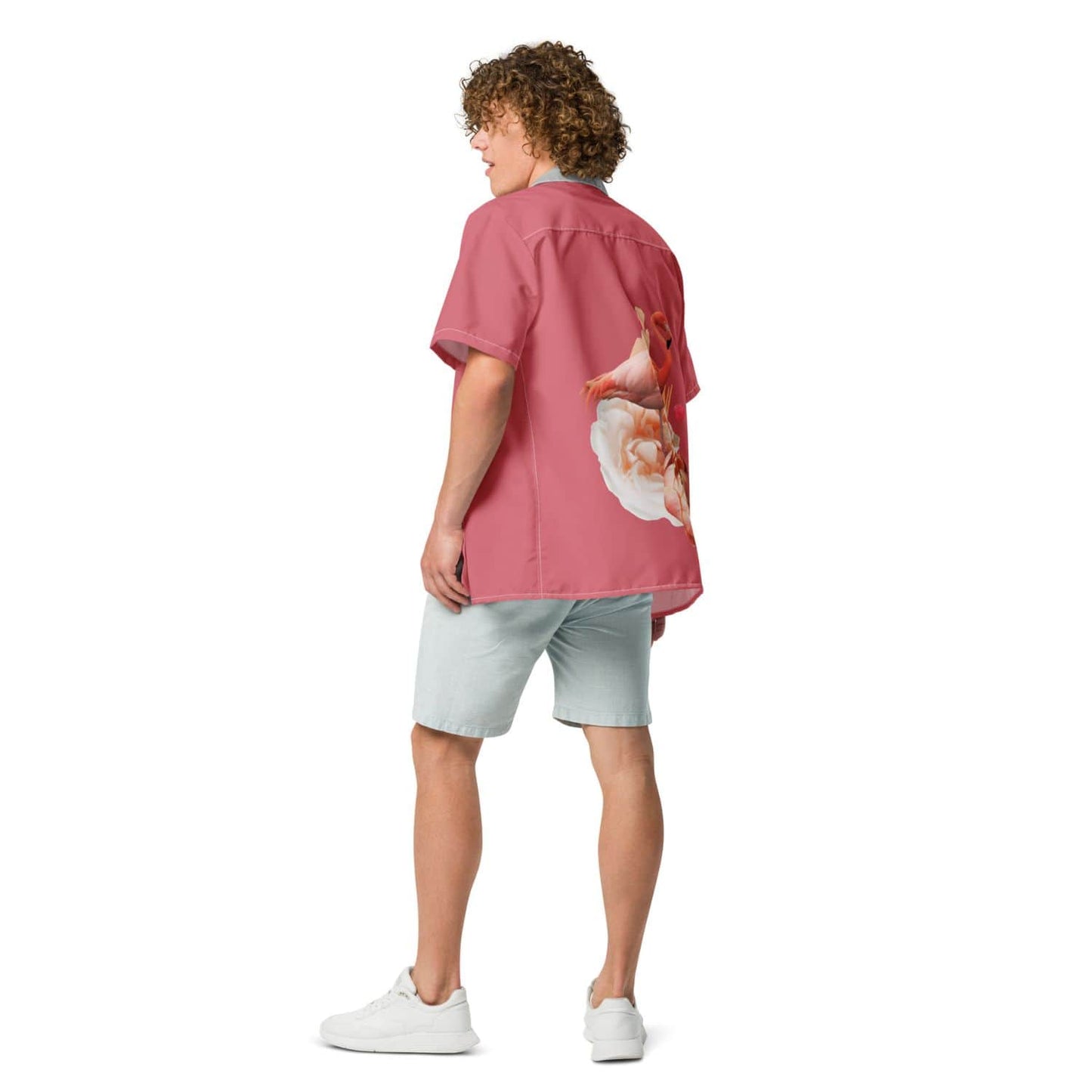 Allover Herren Oversize-Hemd HB7143 flamingo kabarett rot