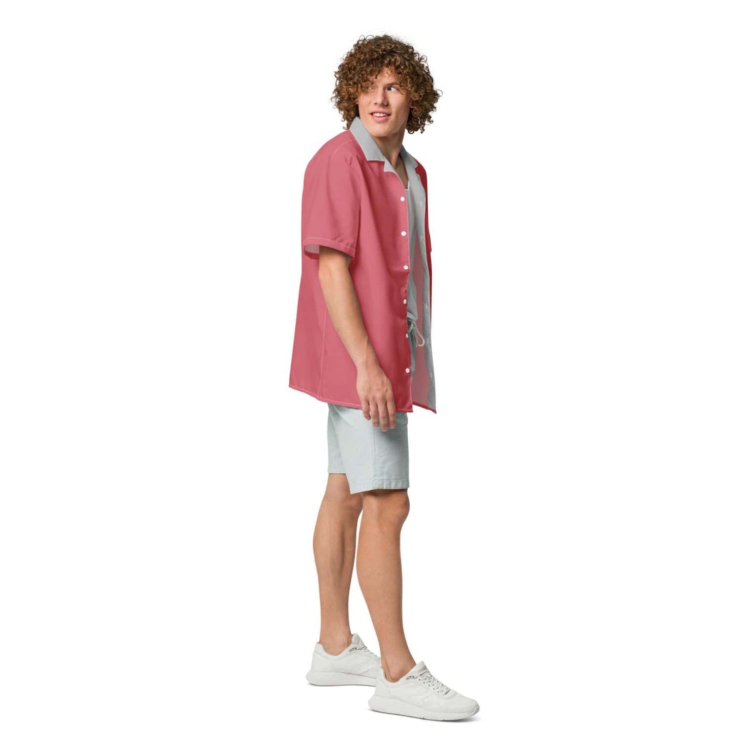 Allover Herren Oversize-Hemd HB7143 flamingo kabarett rot