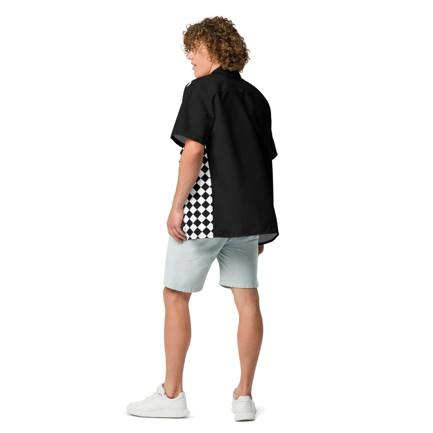 Allover Herren Oversize-Hemd HB7146 schwarz weiss kariert