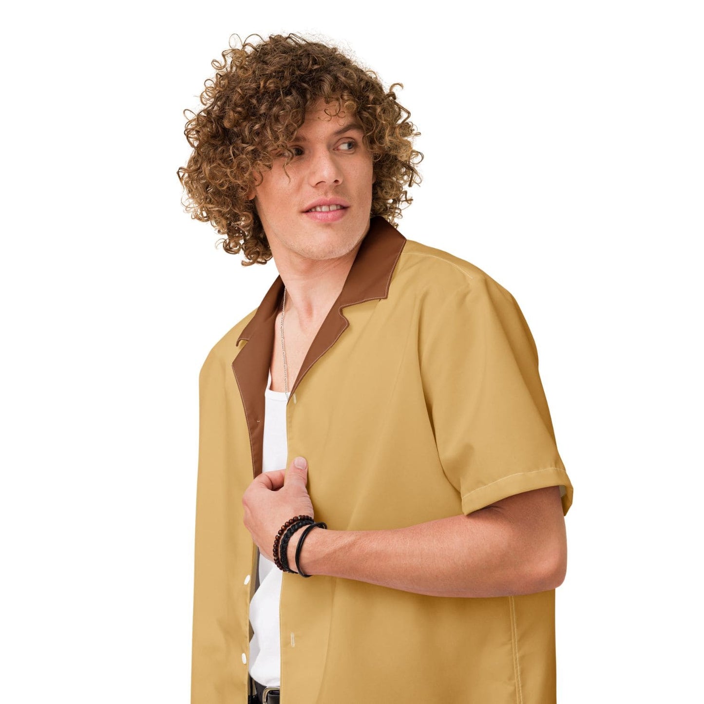 Allover Herren Oversize-Hemd HB7147 cook master fawn braun