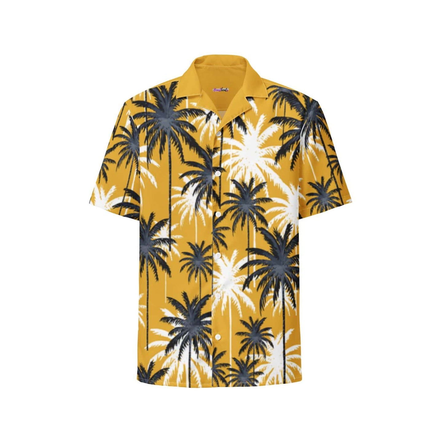 Allover Herren Oversize-Hemd HB7148 palmen dunkelgelb