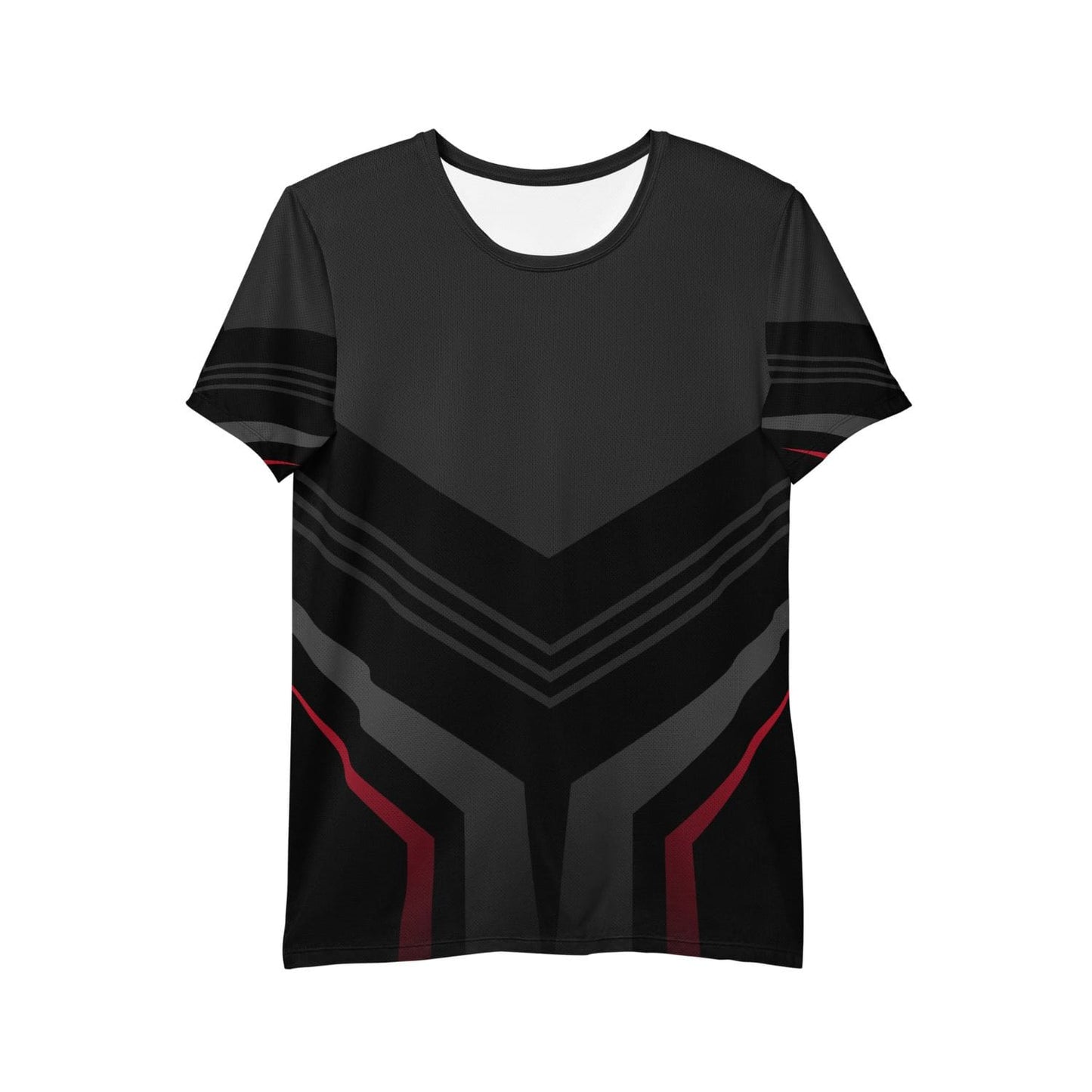 Allover Herren Sport-T-Shirt HB5096 schwarz grau rot