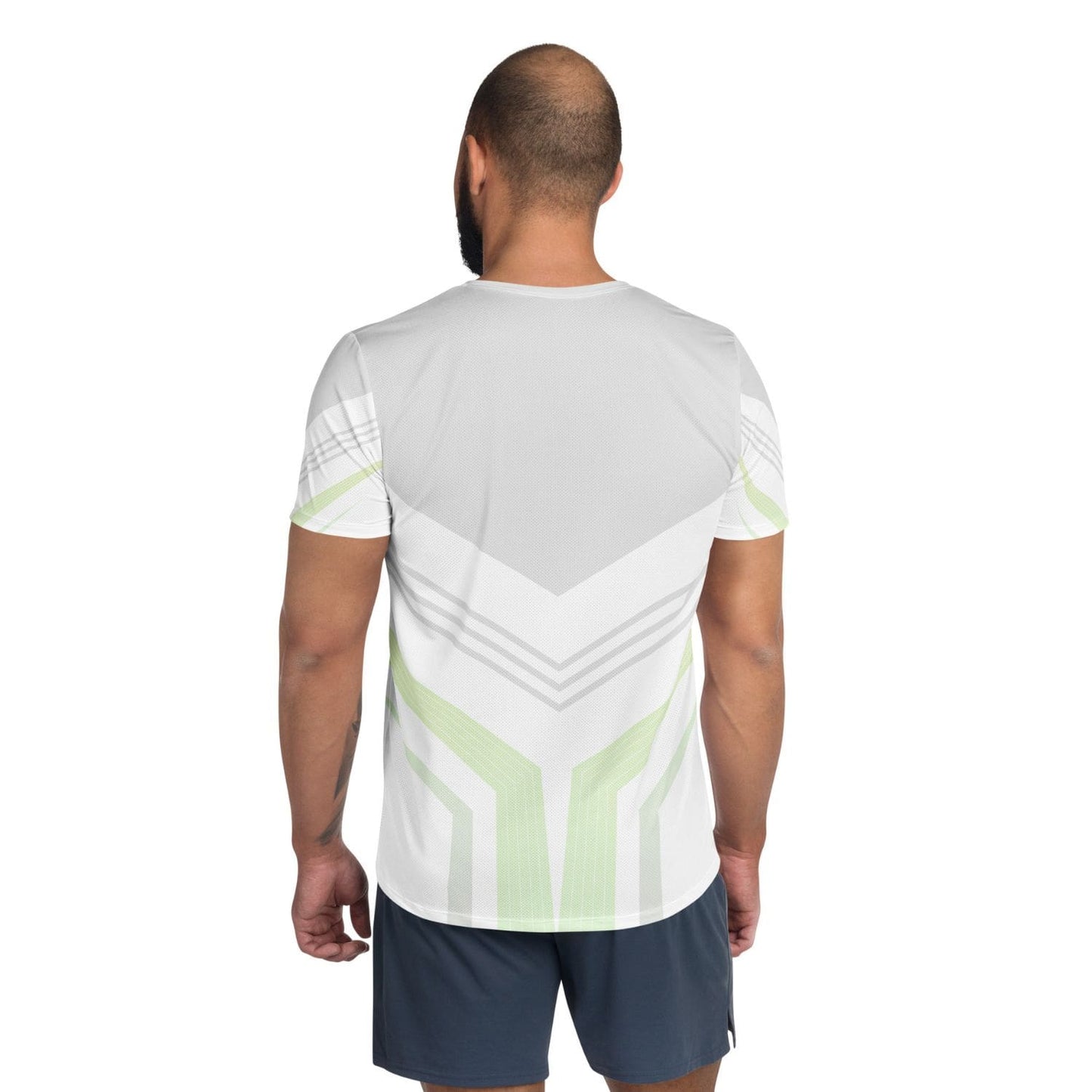 Allover Herren Sport-T-Shirt HB5097 weiss grau light green