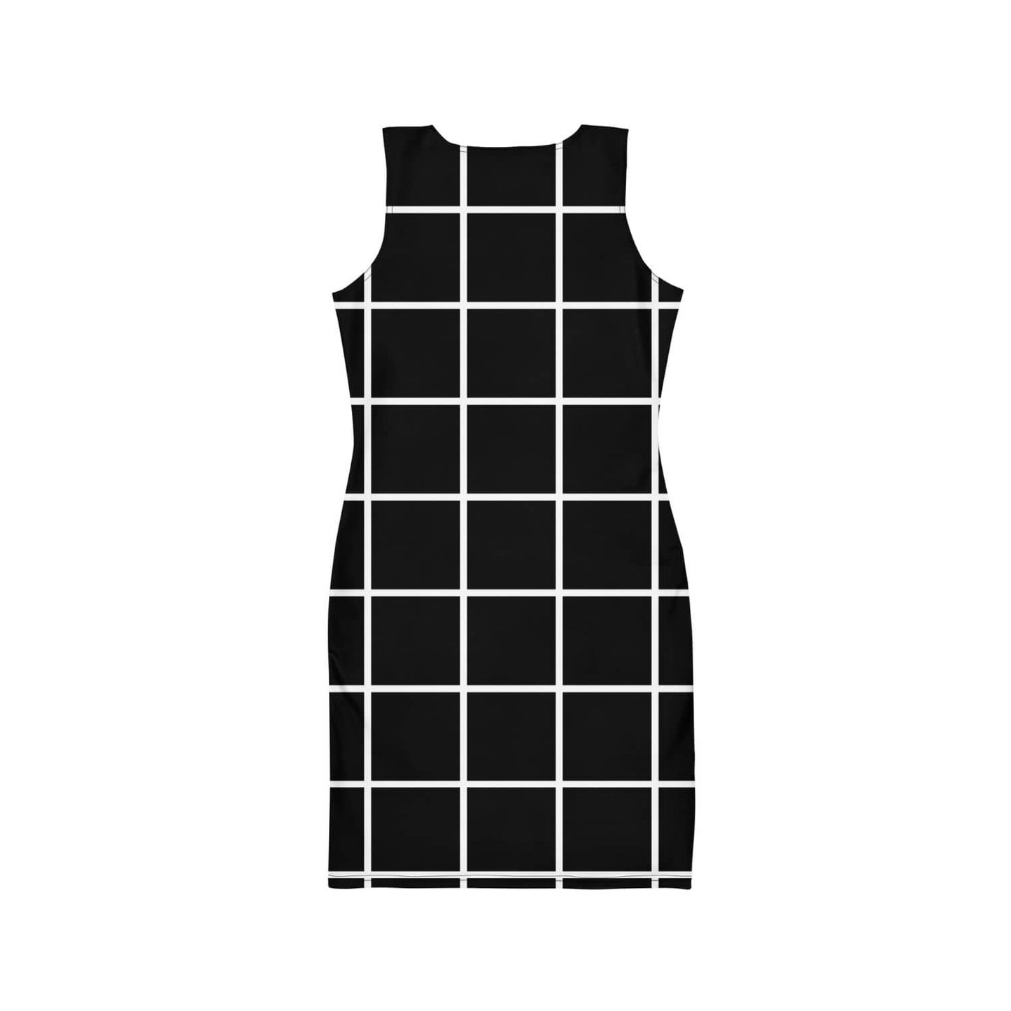 Alloverprint Bodycon Kleid HB3118 schwarz weiss kariert