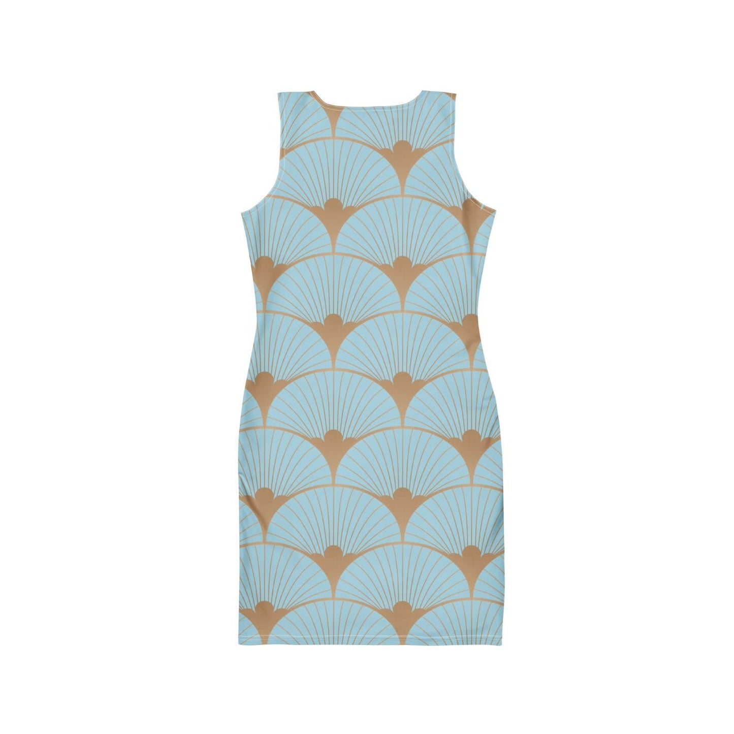 Alloverprint Bodycon Kleid HB3120 blau gold