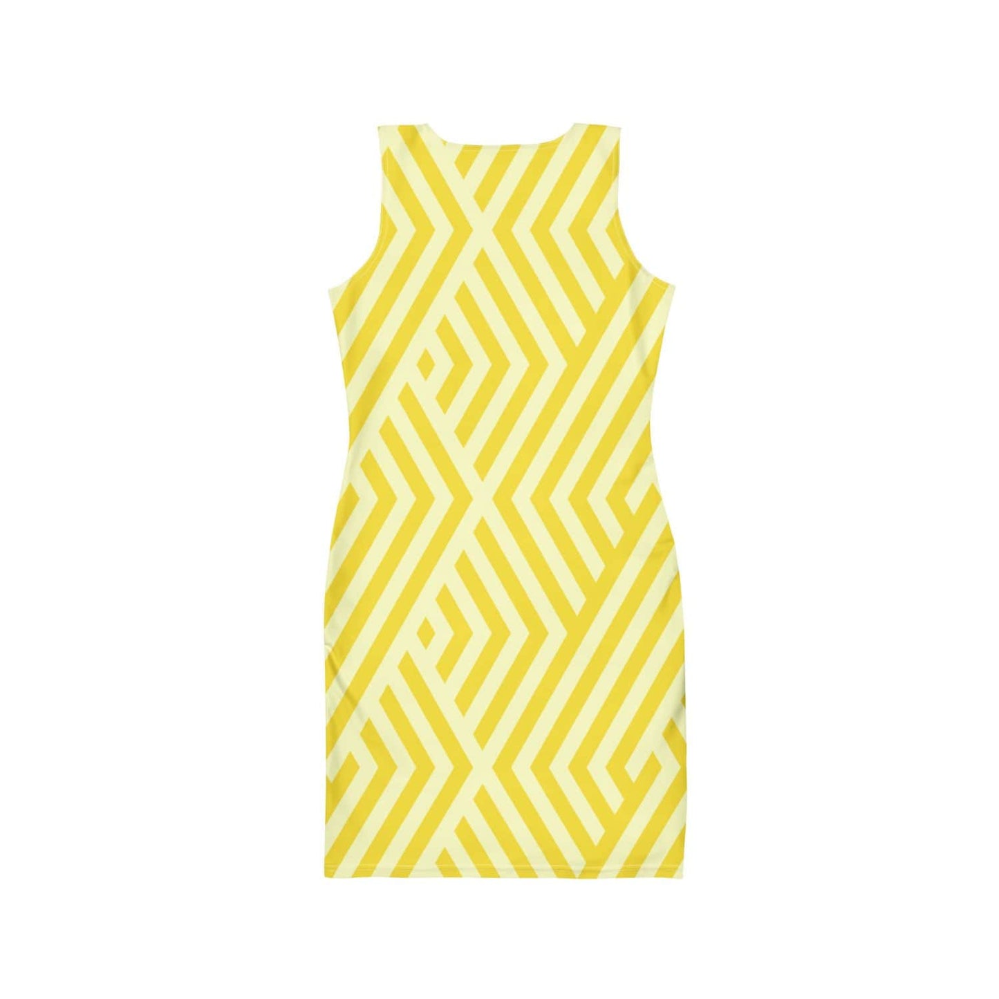 Alloverprint Damen Bodycon Kleid PF3107 gelb geometrisch