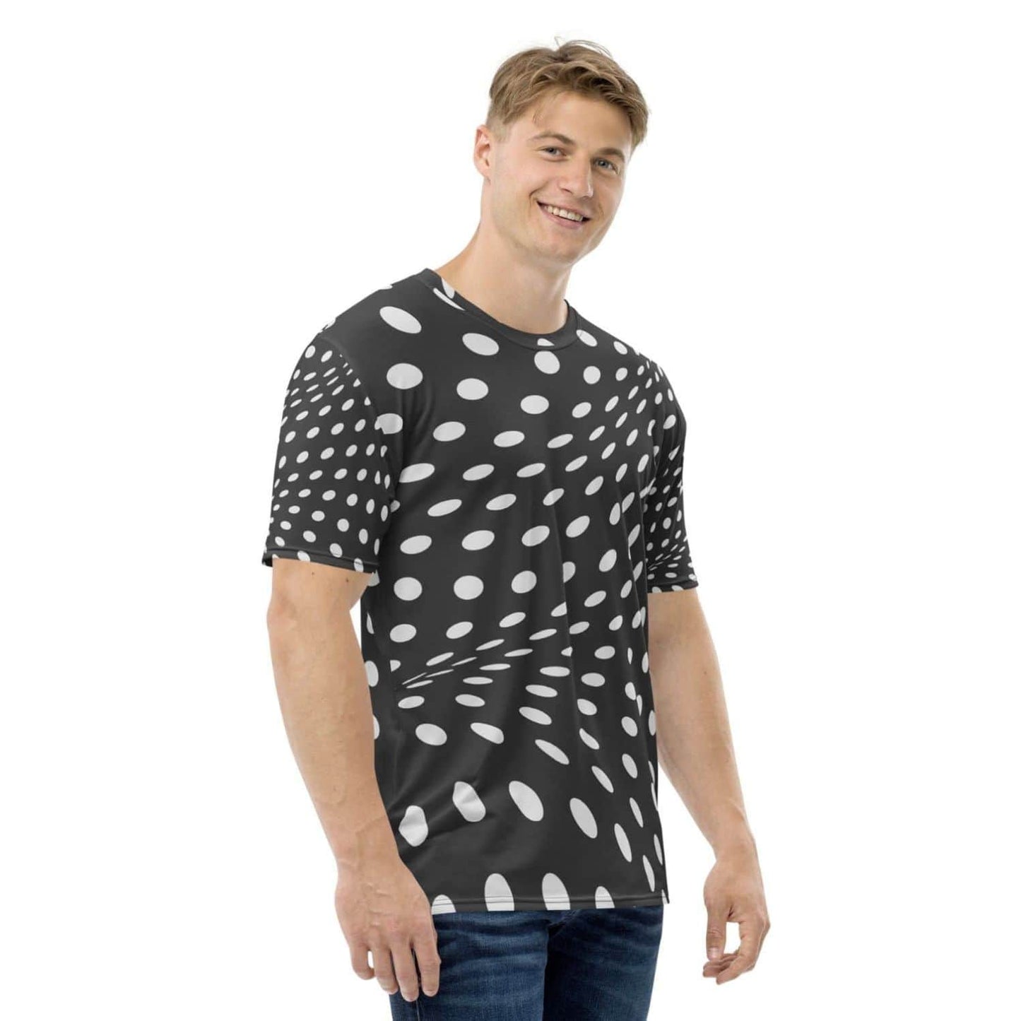Alloverprint Herren T-Shirt HB7046 schwarz silber