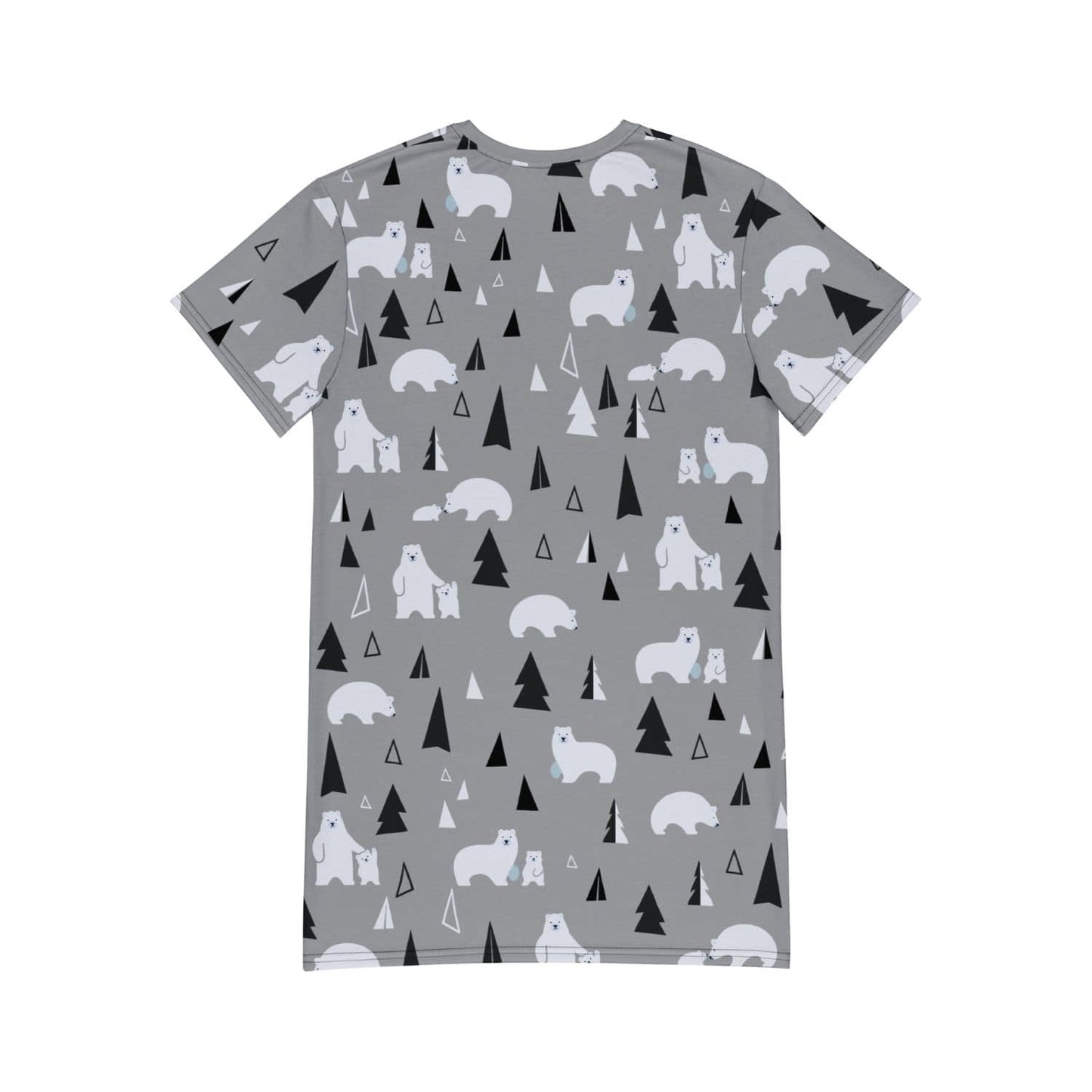 Alloverprint T-Shirt-Kleid HB9089 Eisbär grau