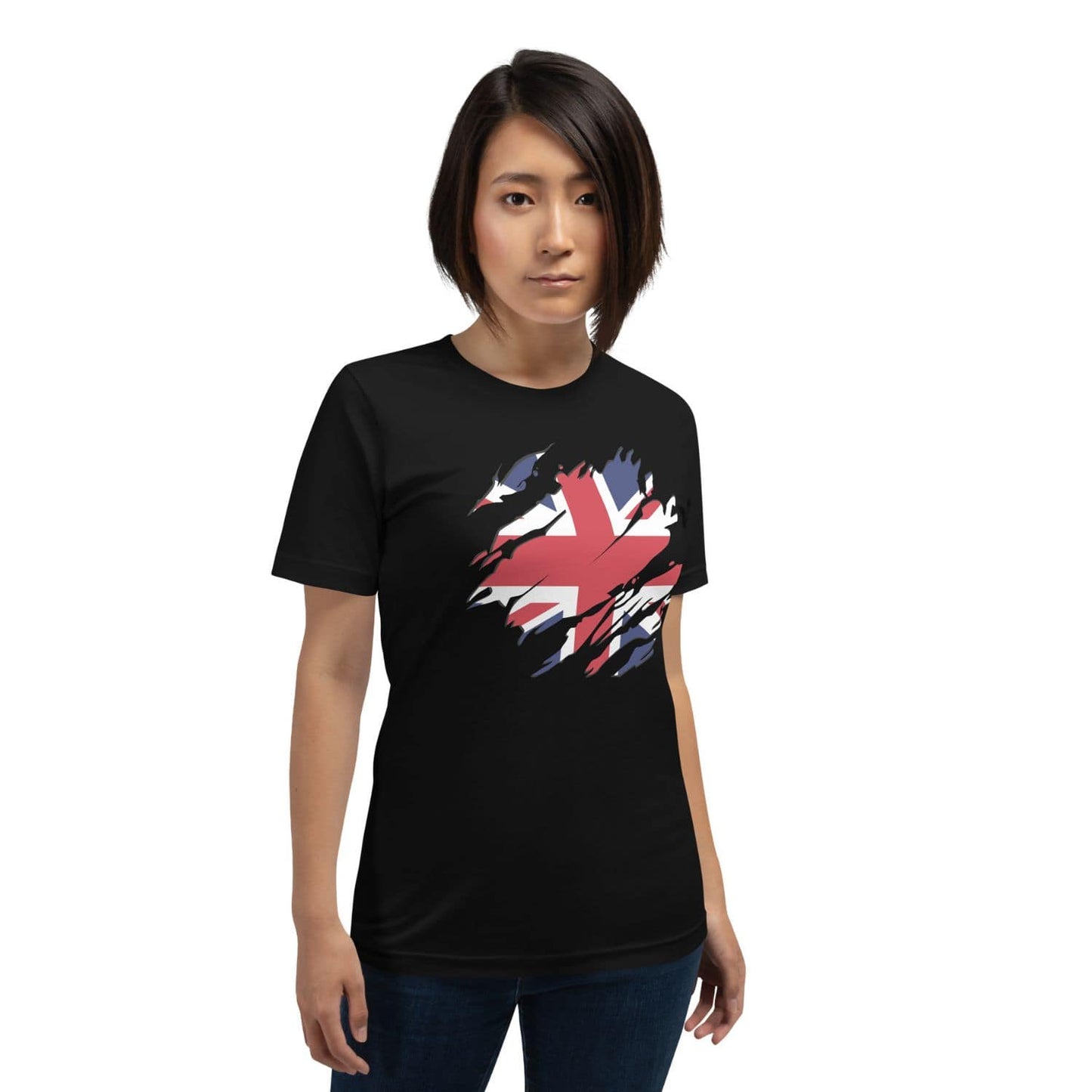 Bella Canvas Damen T-Shirt HB3075 Union Jack schwarz