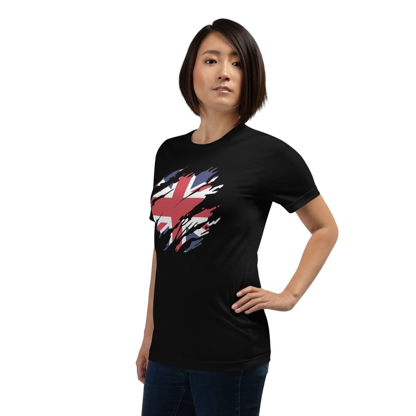 Bella Canvas Damen T-Shirt HB3075 Union Jack schwarz