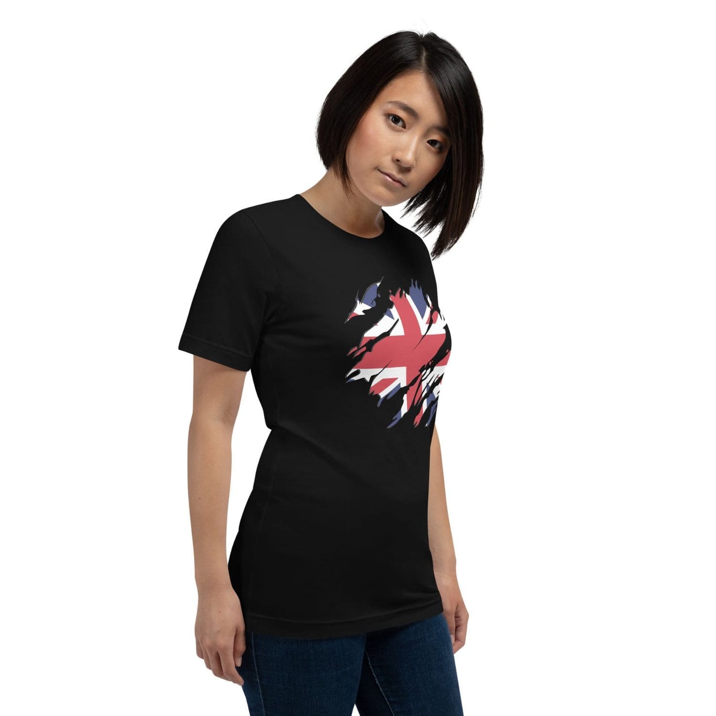 Bella Canvas Damen T-Shirt HB3075 Union Jack schwarz