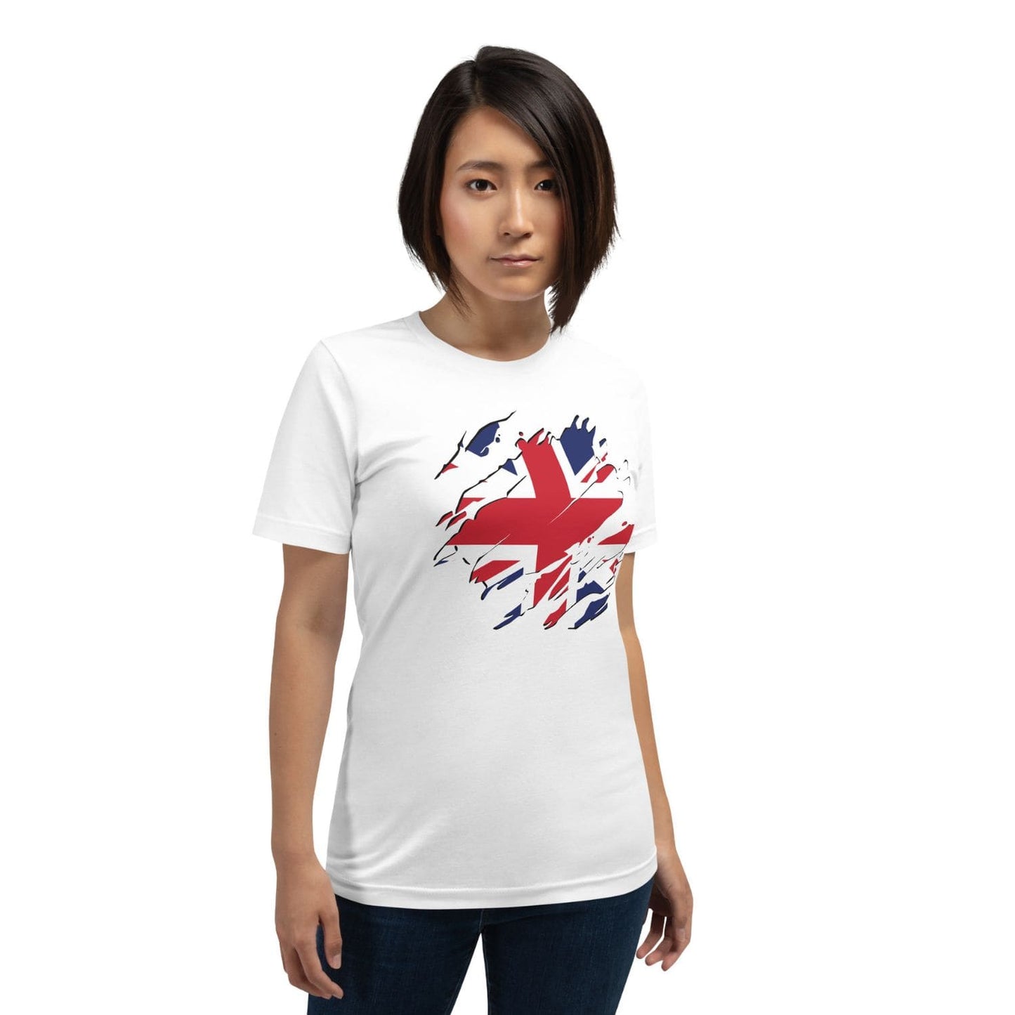 Bella Canvas Damen T-Shirt HB3076 Union Jack weiss