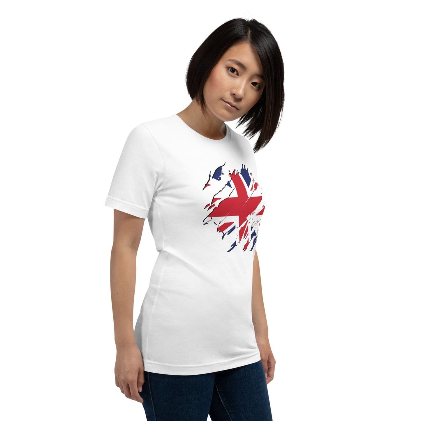 Bella Canvas Damen T-Shirt HB3076 Union Jack weiss