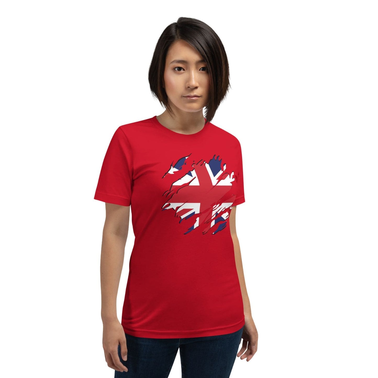 Bella Canvas Damen T-Shirt HB3077 Union Jack rot