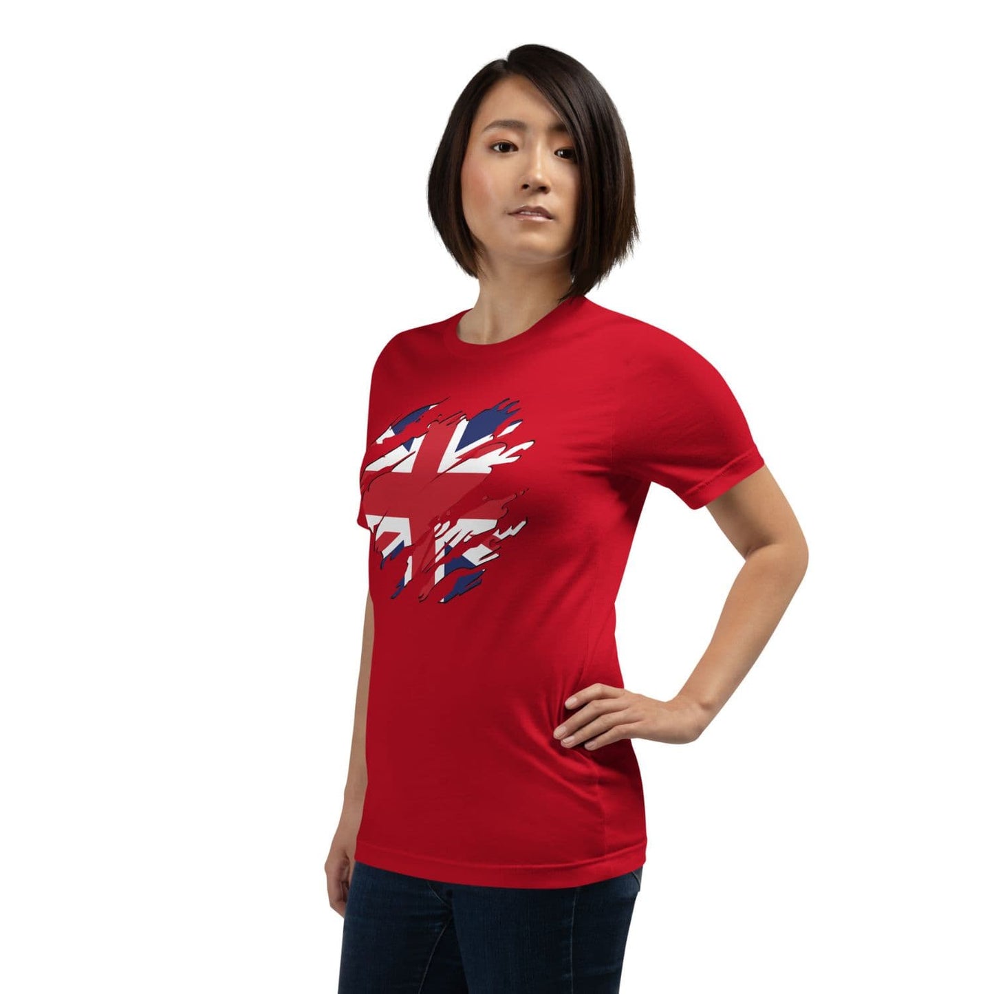 Bella Canvas Damen T-Shirt HB3077 Union Jack rot