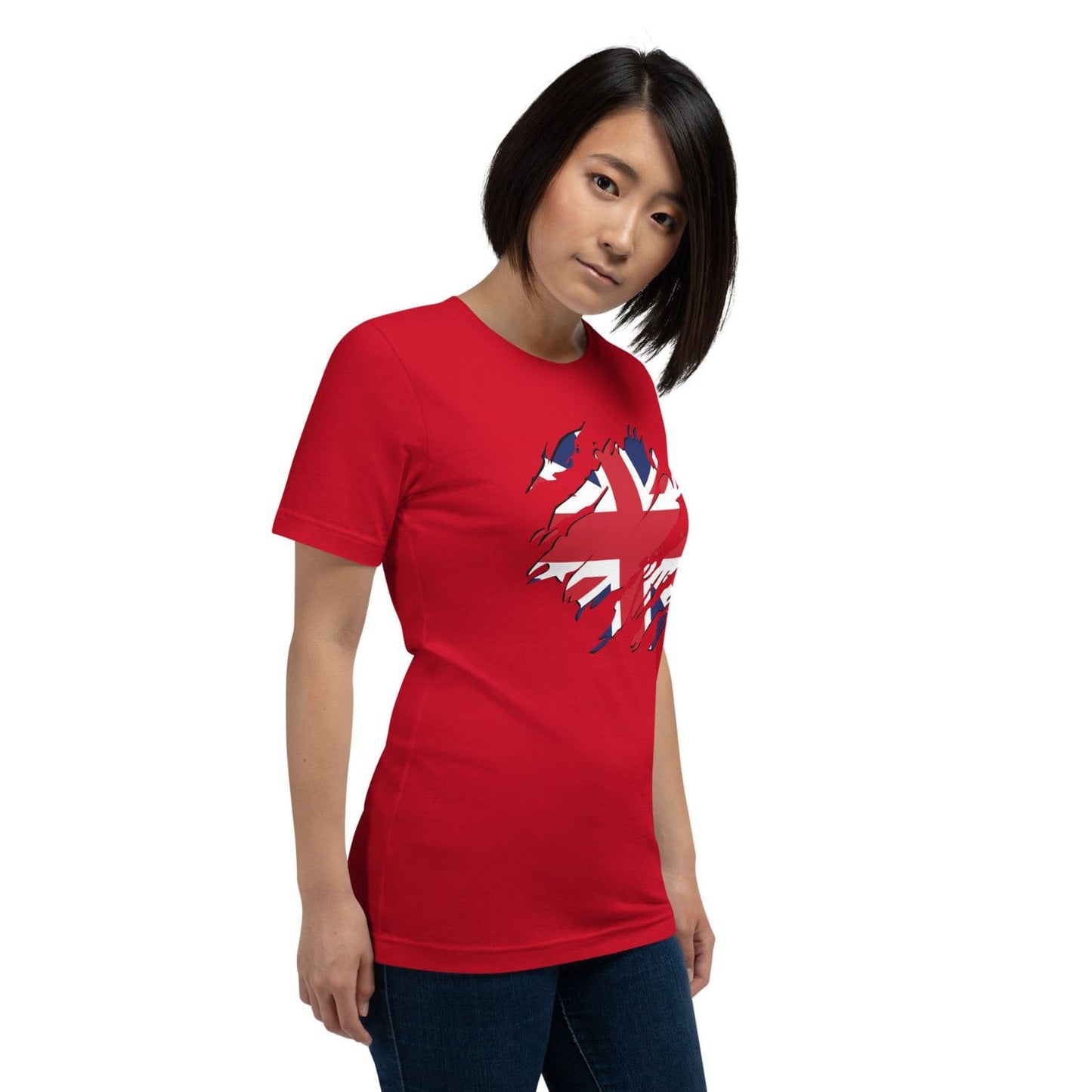 Bella Canvas Damen T-Shirt HB3077 Union Jack rot