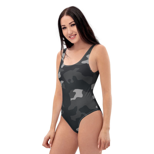 Einteiliger Allover Badeanzug PF2082 camouflage grau