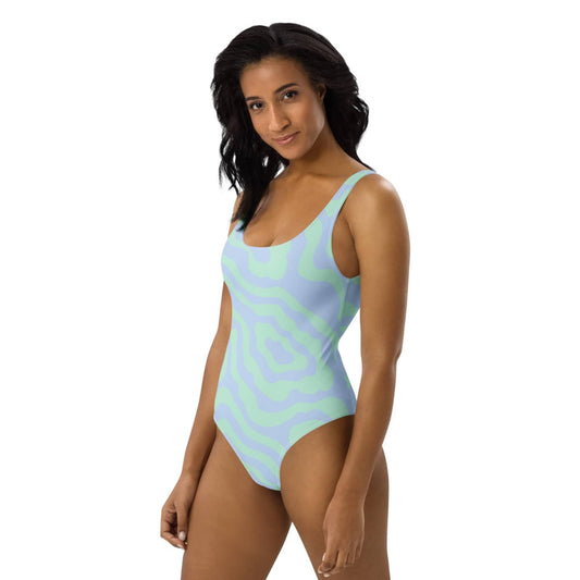 Einteiliger Allover Badeanzug PF2220 light blue green