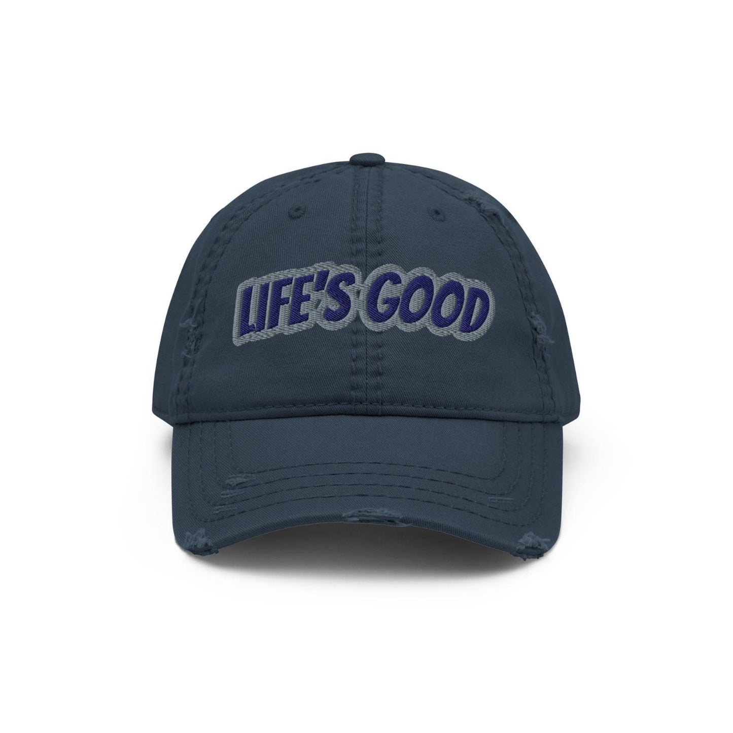 Otto Cap Destressed Dad-Hat HB1066 Life navy blue