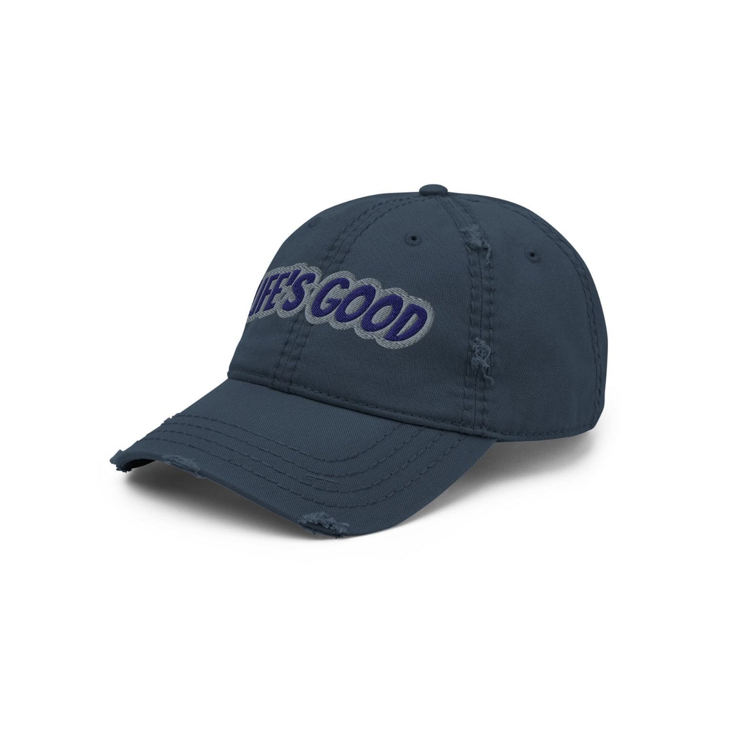 Otto Cap Destressed Dad-Hat HB1066 Life navy blue