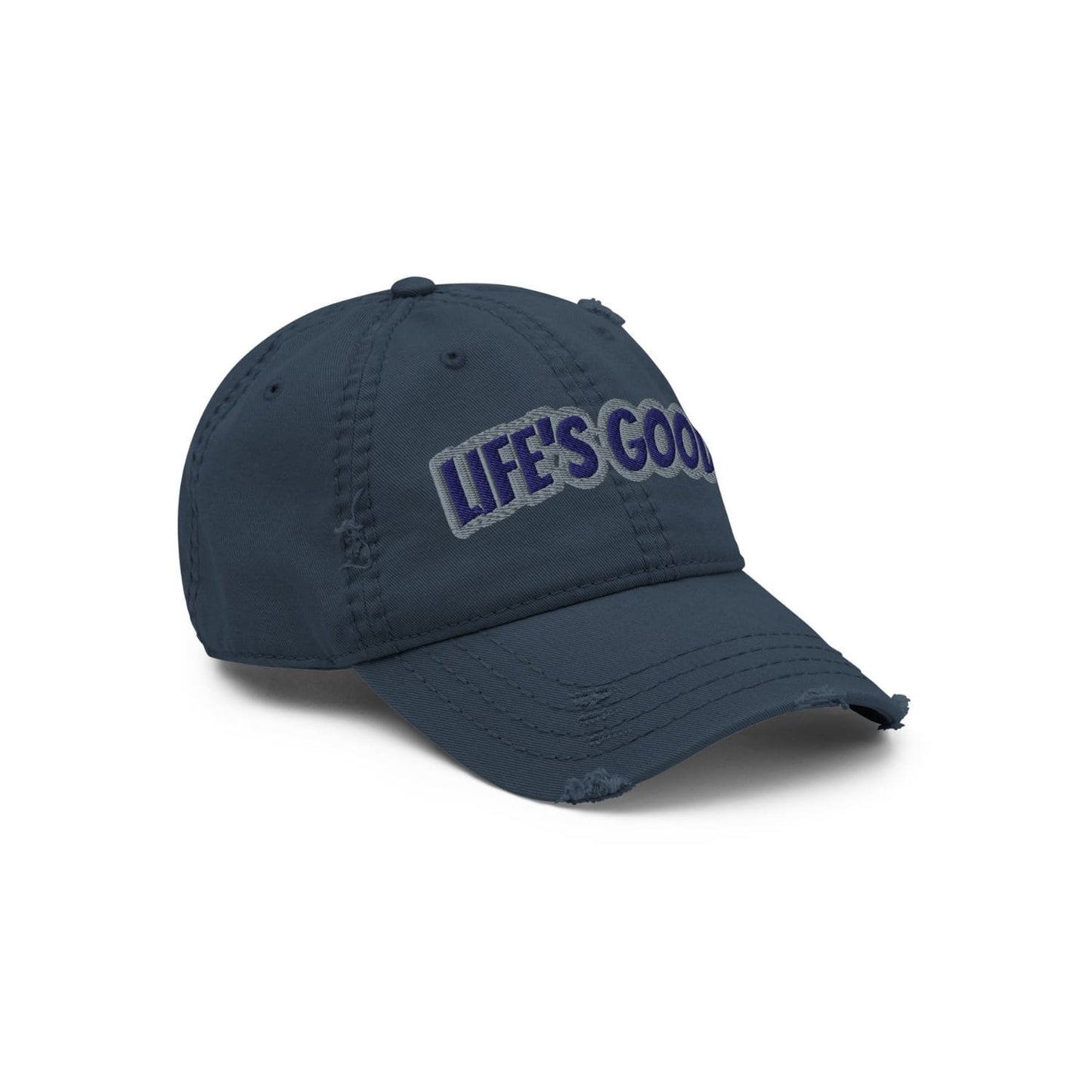 Otto Cap Destressed Dad-Hat HB1066 Life navy blue