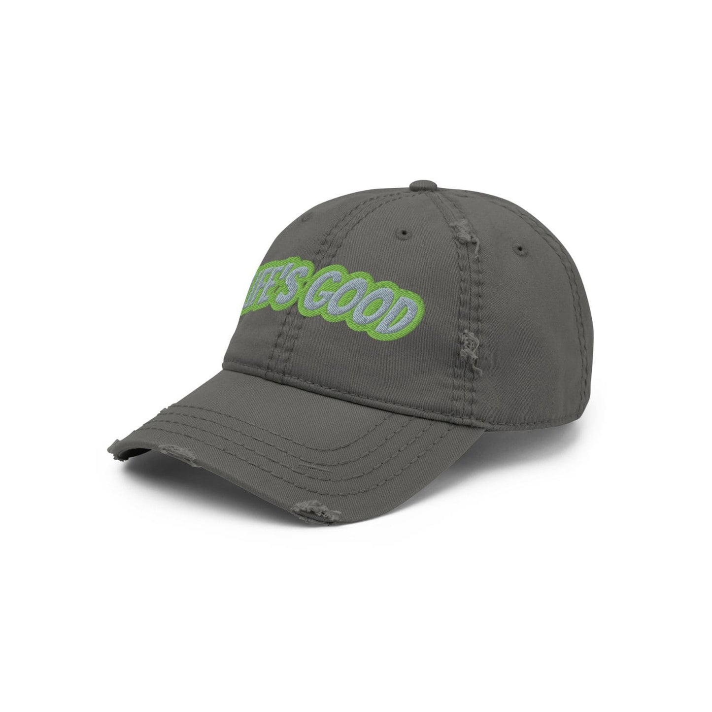 Otto Cap Destressed Dad-Hat HB1067 Life charcoal grey