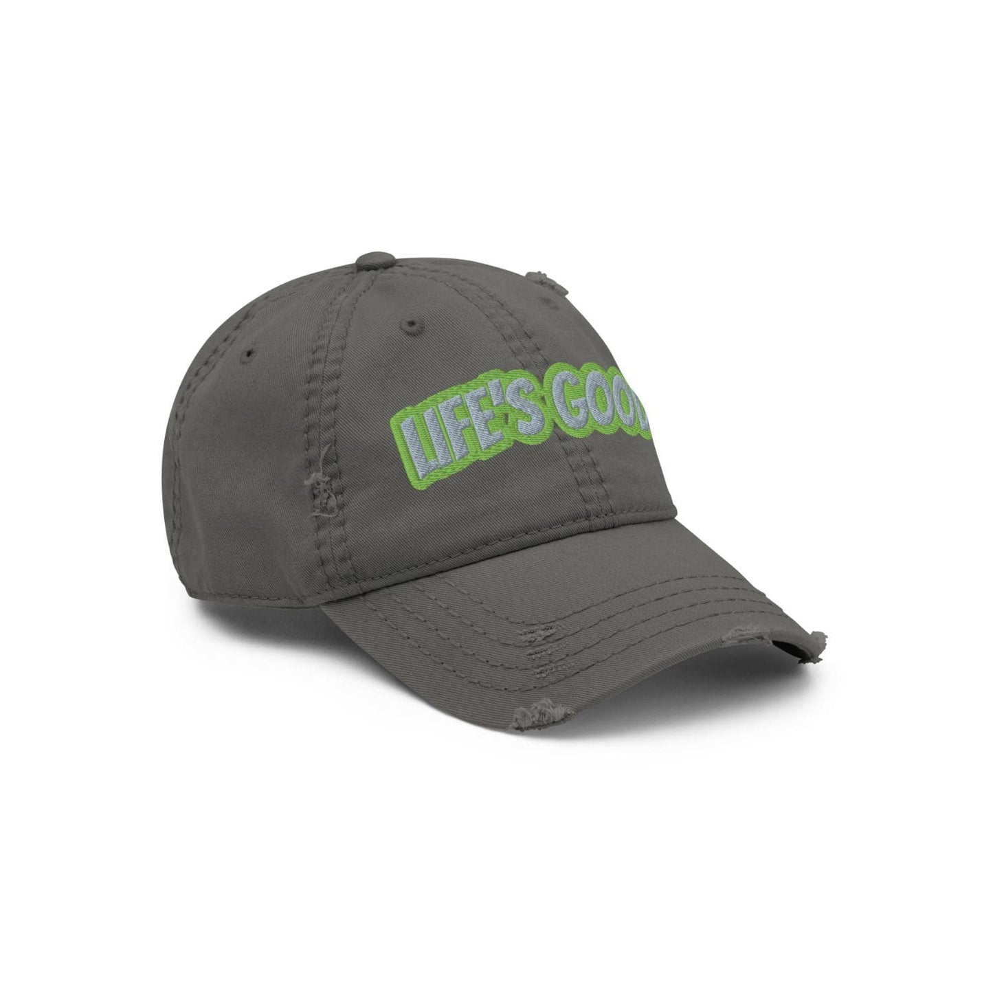 Otto Cap Destressed Dad-Hat HB1067 Life charcoal grey