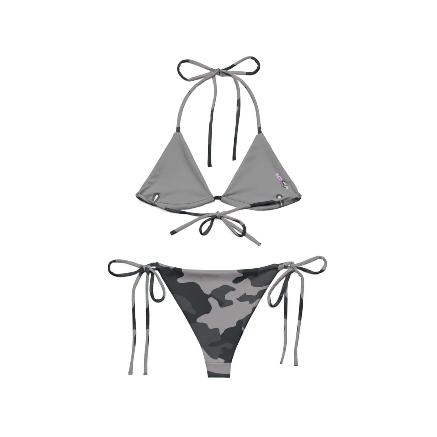 Recycled Allover String-Bikini HB2122 camouflage grau