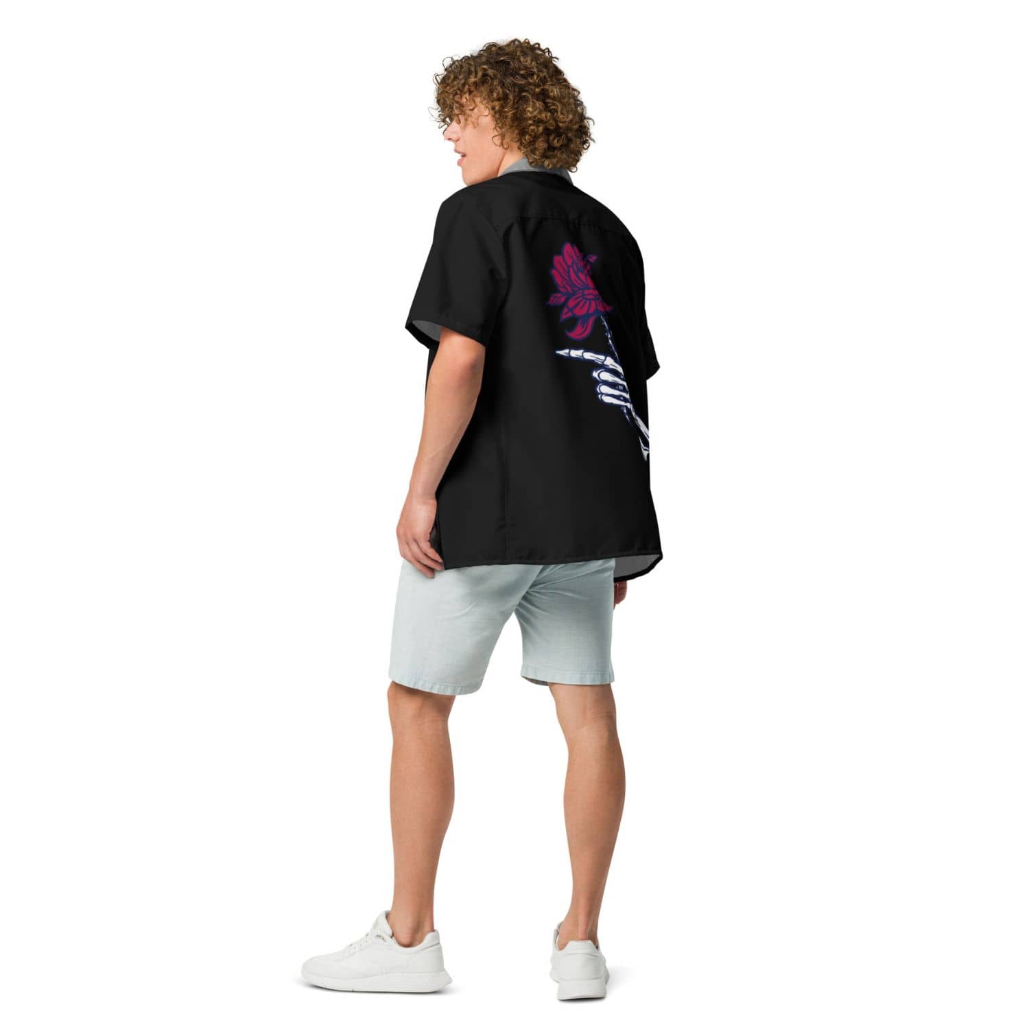 Allover Herren Oversize-Hemd HB7145 bone hand schwarz grau