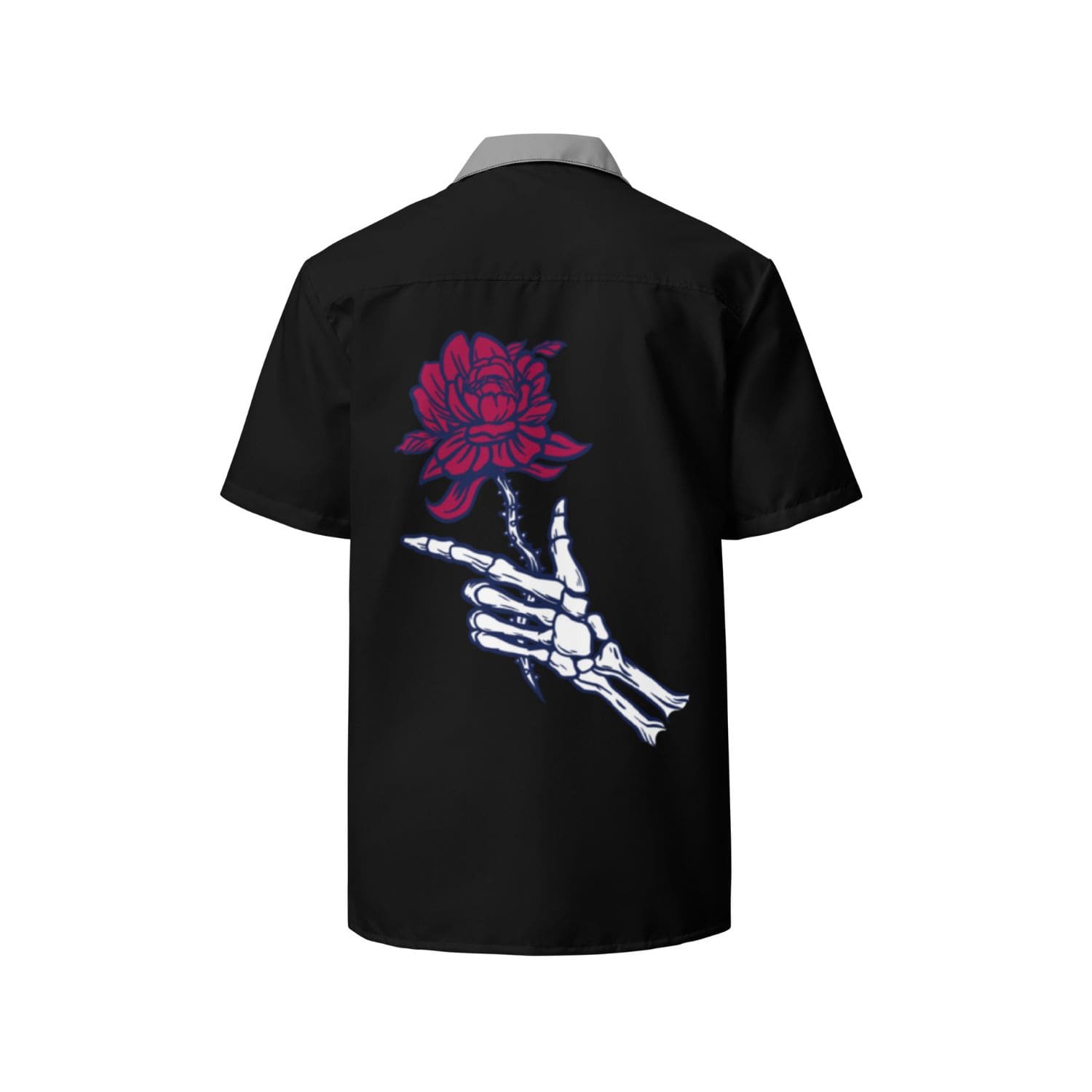 Allover Herren Oversize-Hemd PF7134 Bone Hand schwarz grau