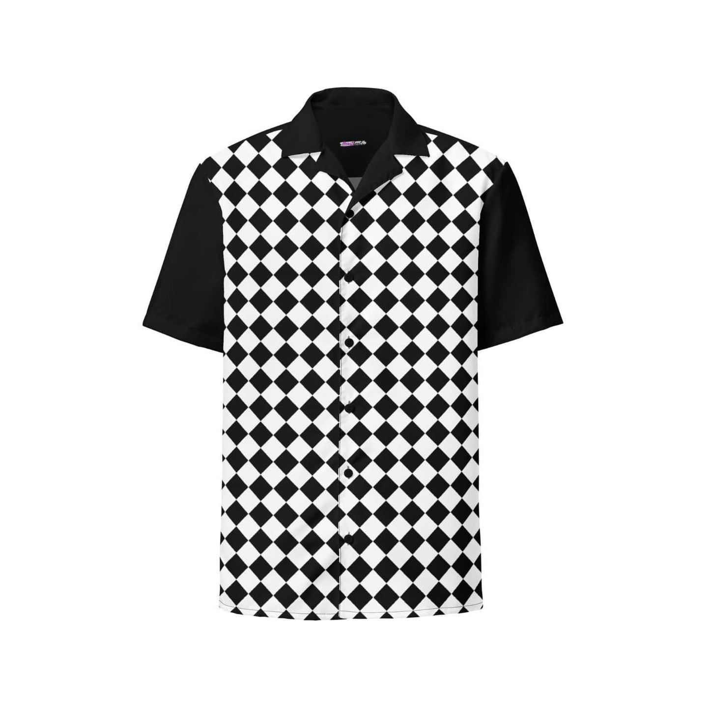 Allover Herren Oversize-Hemd PF7135 schwarz weiss kariert