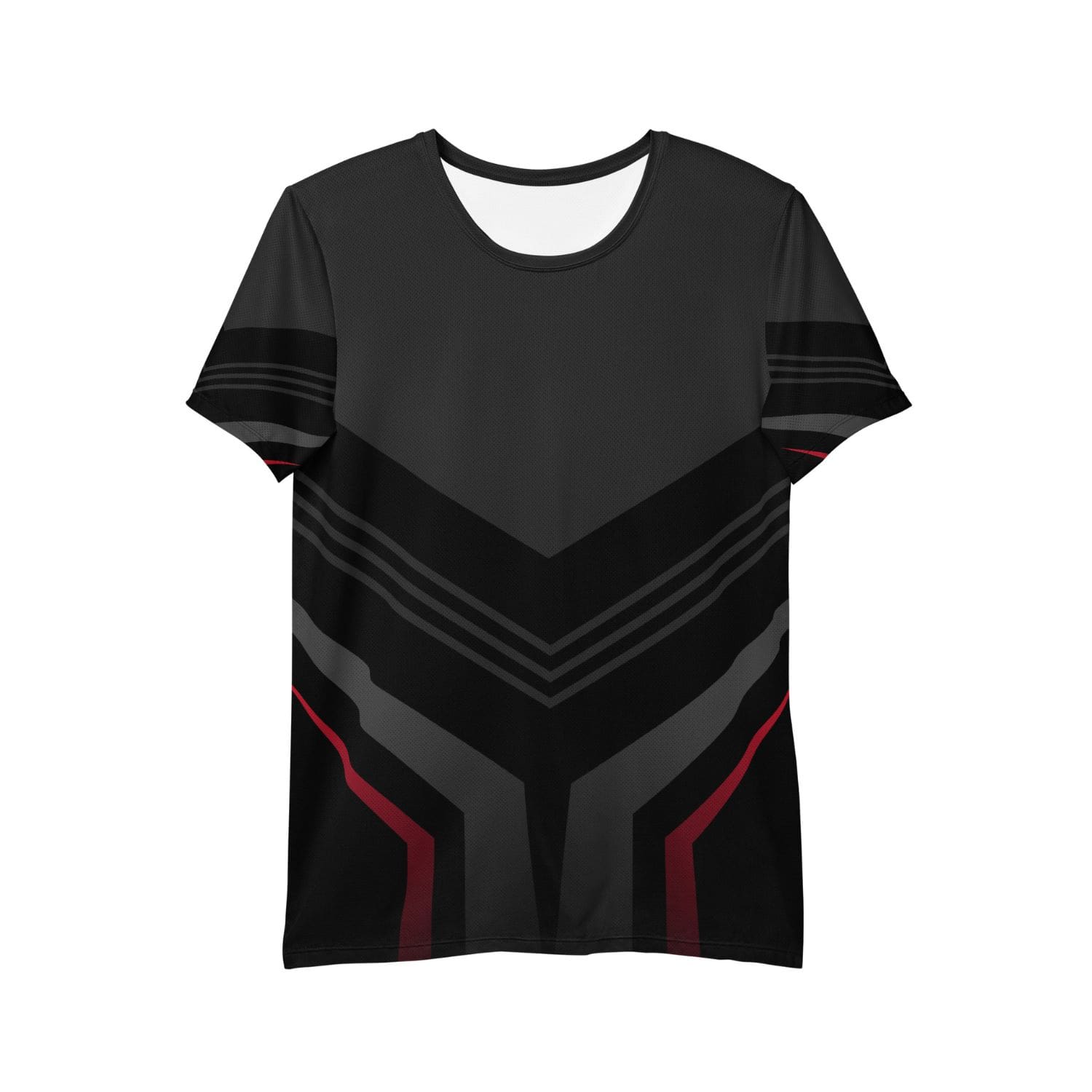 Allover Herren Sport-T-Shirt HB5096 schwarz grau rot