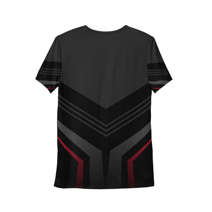 Allover Herren Sport-T-Shirt HB5096 schwarz grau rot