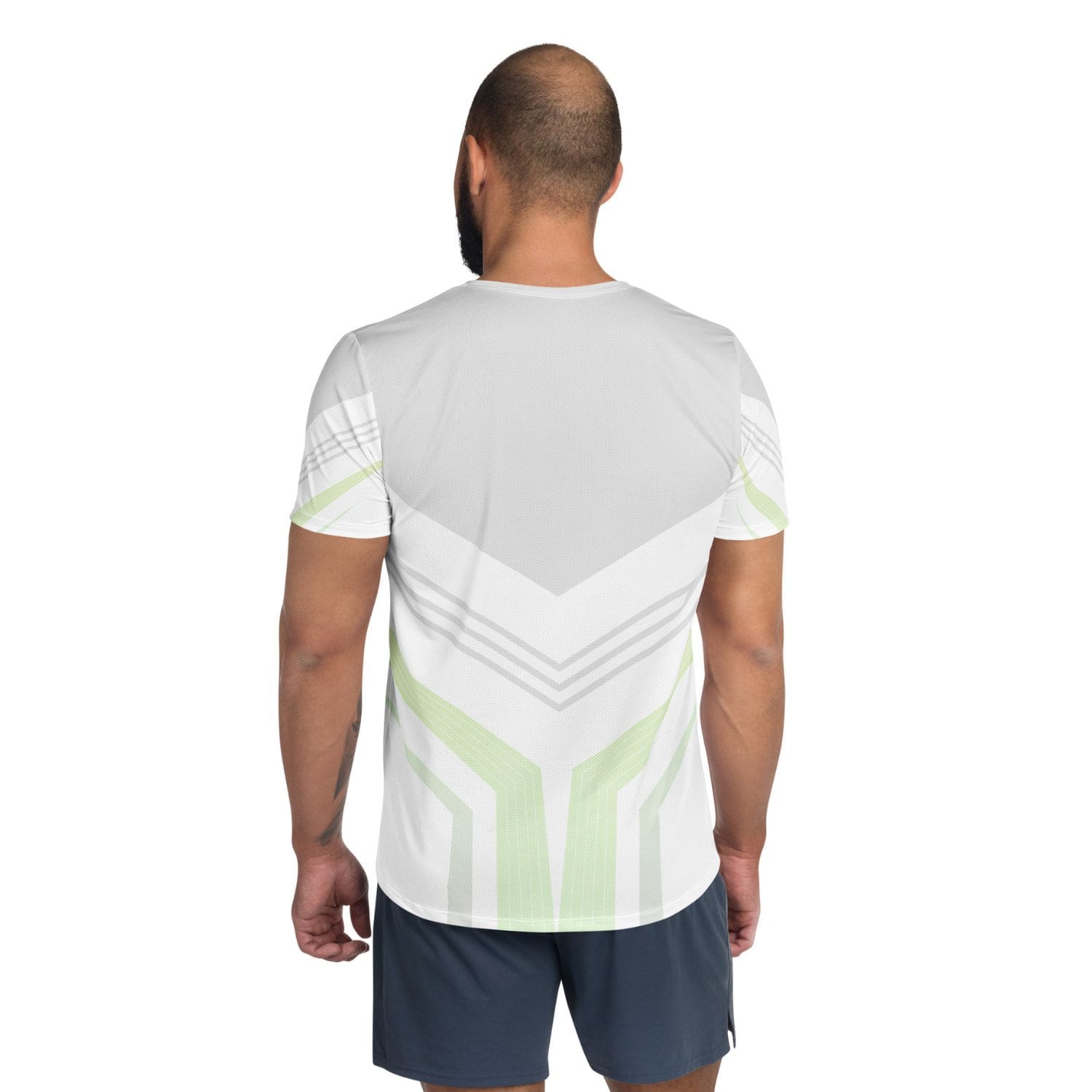 Allover Herren Sport-T-Shirt HB5097 weiss grau light green