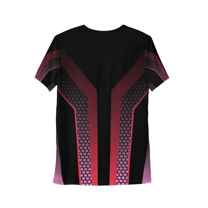Allover Herren Sport-T-Shirt HB5098 schwarz rot