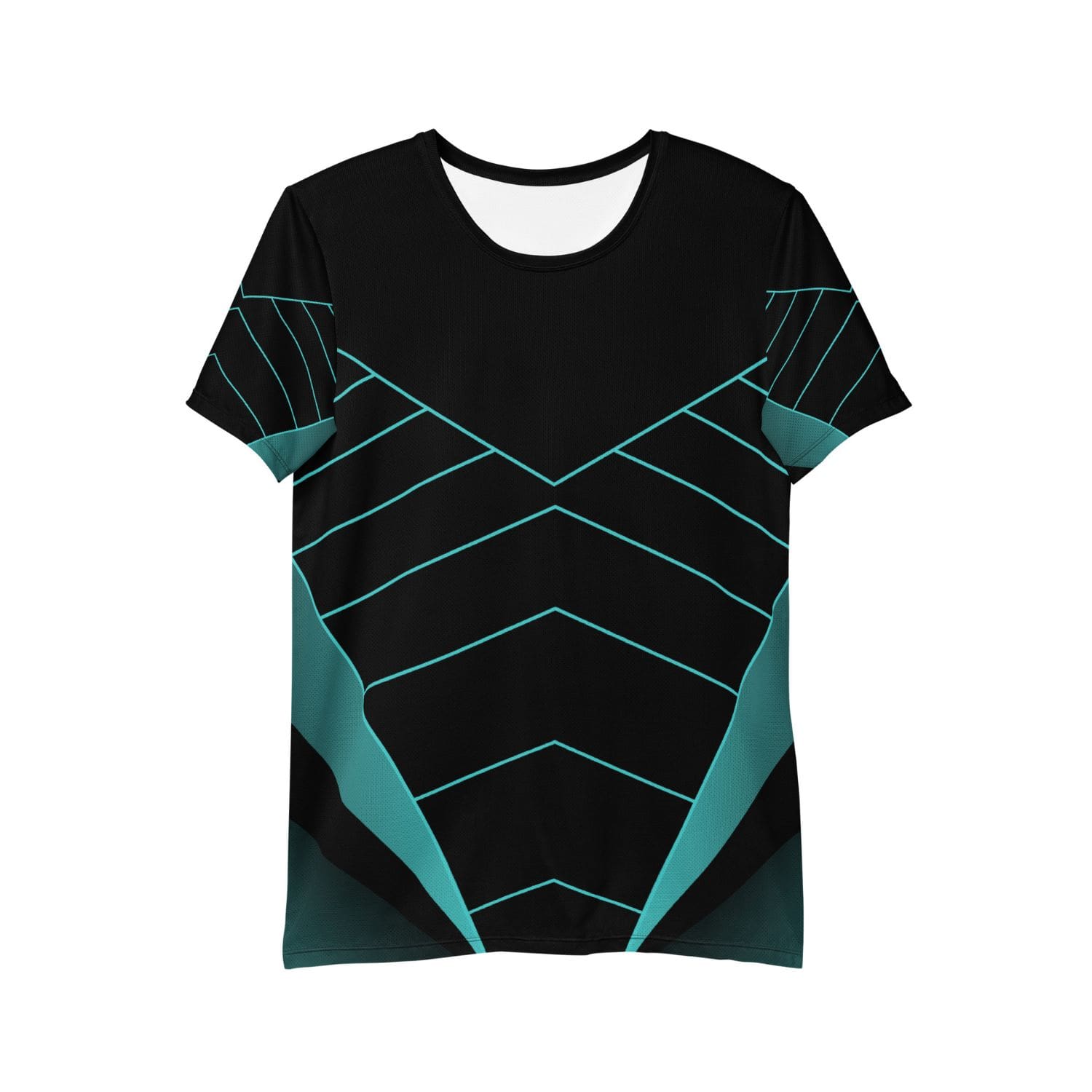 Allover Herren Sport-T-Shirt HB5099 schwarz türkis