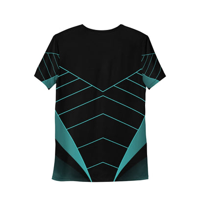 Allover Herren Sport-T-Shirt HB5099 schwarz türkis