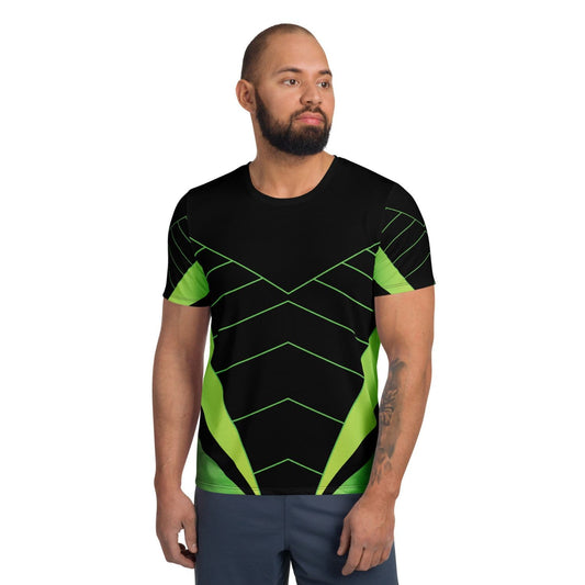 Allover Herren Sport-T-Shirt HB5100 schwarz grün