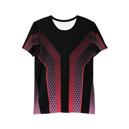 Allover Herren Sport T-Shirt PF5087 schwarz rot