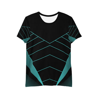 Allover Herren Sport T-Shirt PF5088 schwarz türkis