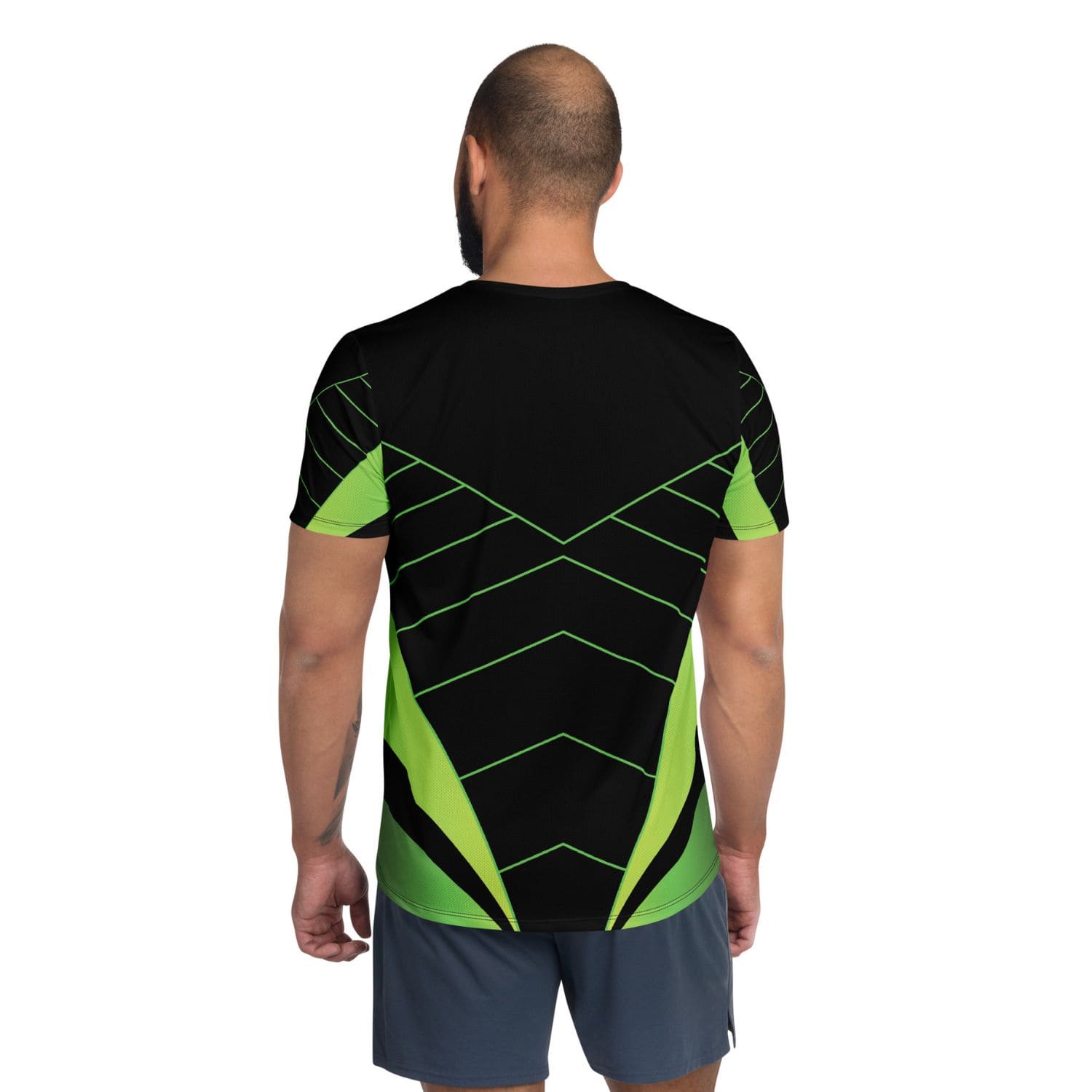 Allover Herren Sport T-Shirt PF5089 schwarz grün