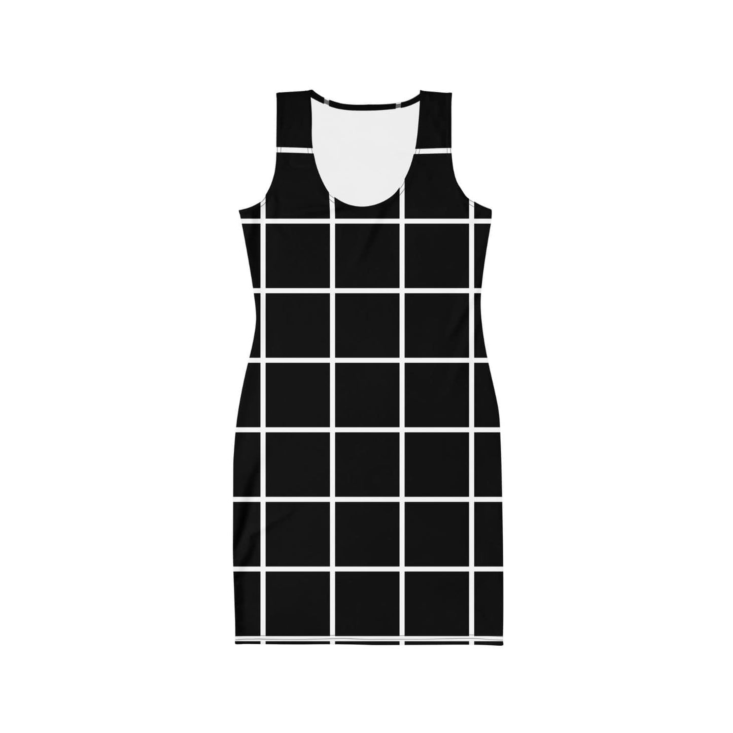 Alloverprint Damen Bodycon Kleid PF3106 schwarz weiss kariert