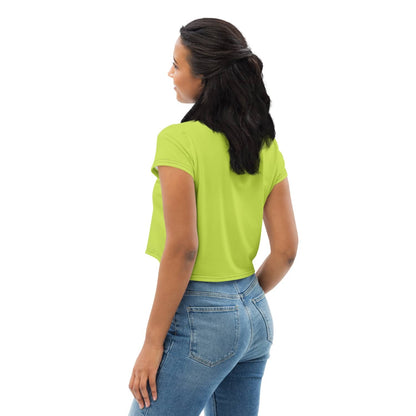 Alloverprint Damen Crop-Top PF3207 Football limette