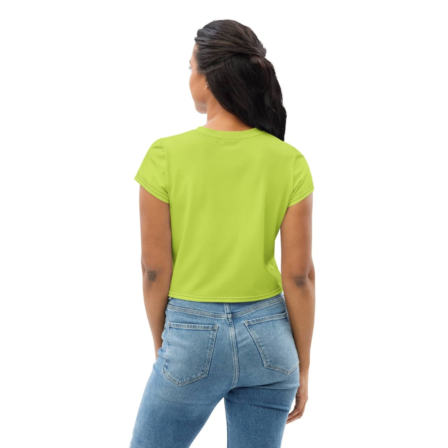 Alloverprint Damen Crop-Top PF3207 Football limette