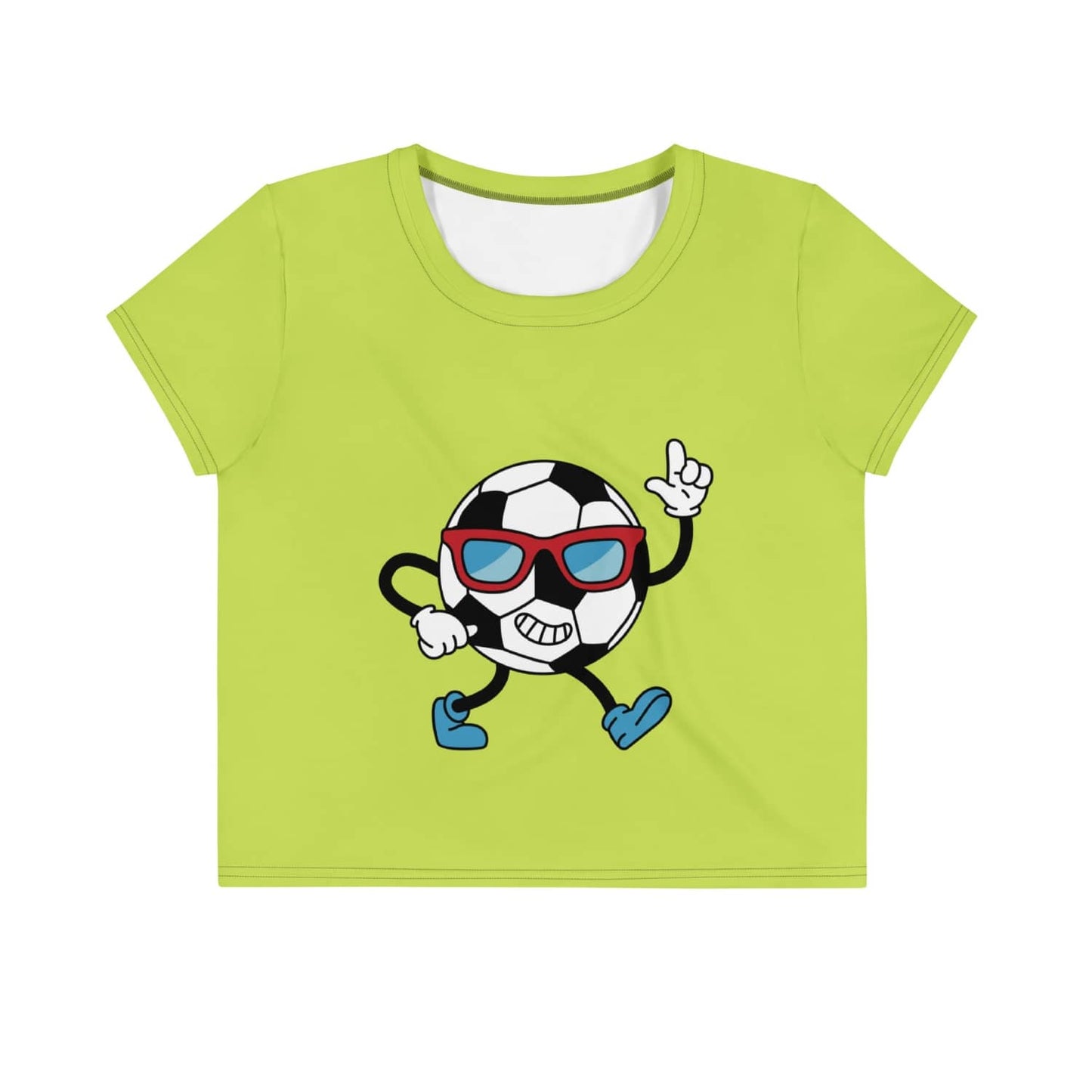 Alloverprint Damen Crop-Top PF3207 Football limette