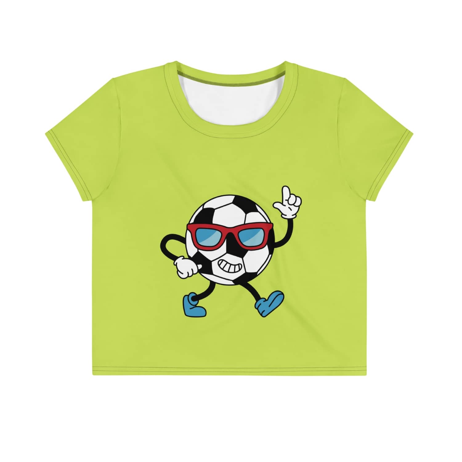 Alloverprint Damen Crop-Top PF3207 Football limette