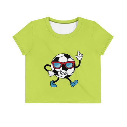 Alloverprint Damen Crop-Top PF3207 Football limette