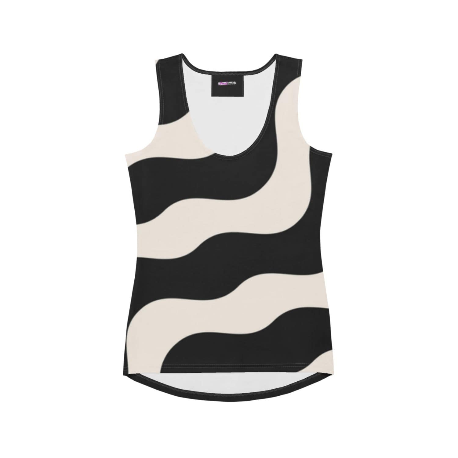 Alloverprint Damen Tank-Top PF3155 schwarz beige
