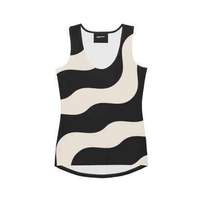 Alloverprint Damen Tank-Top PF3155 schwarz beige