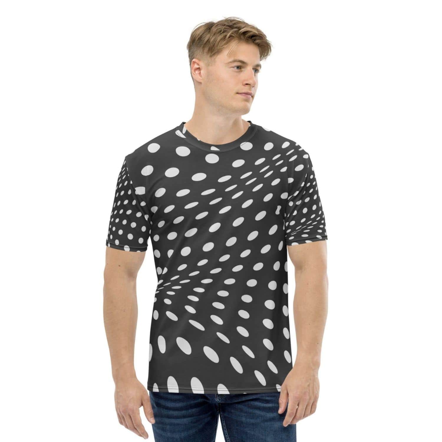 Alloverprint Herren T-Shirt HB7046 schwarz silber